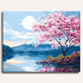 Moonlit Sakura Lake - Paint By Numbers Kit